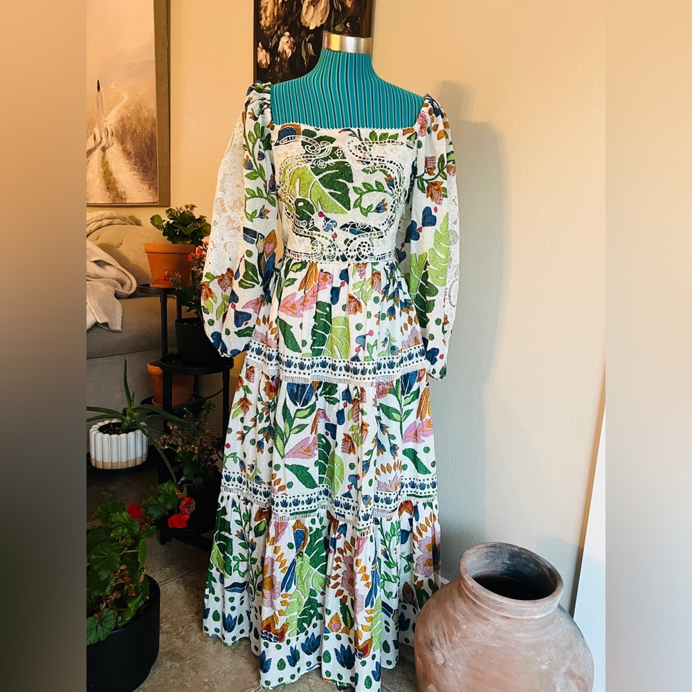 Farm Rio Summer Garden Midi Dress medium